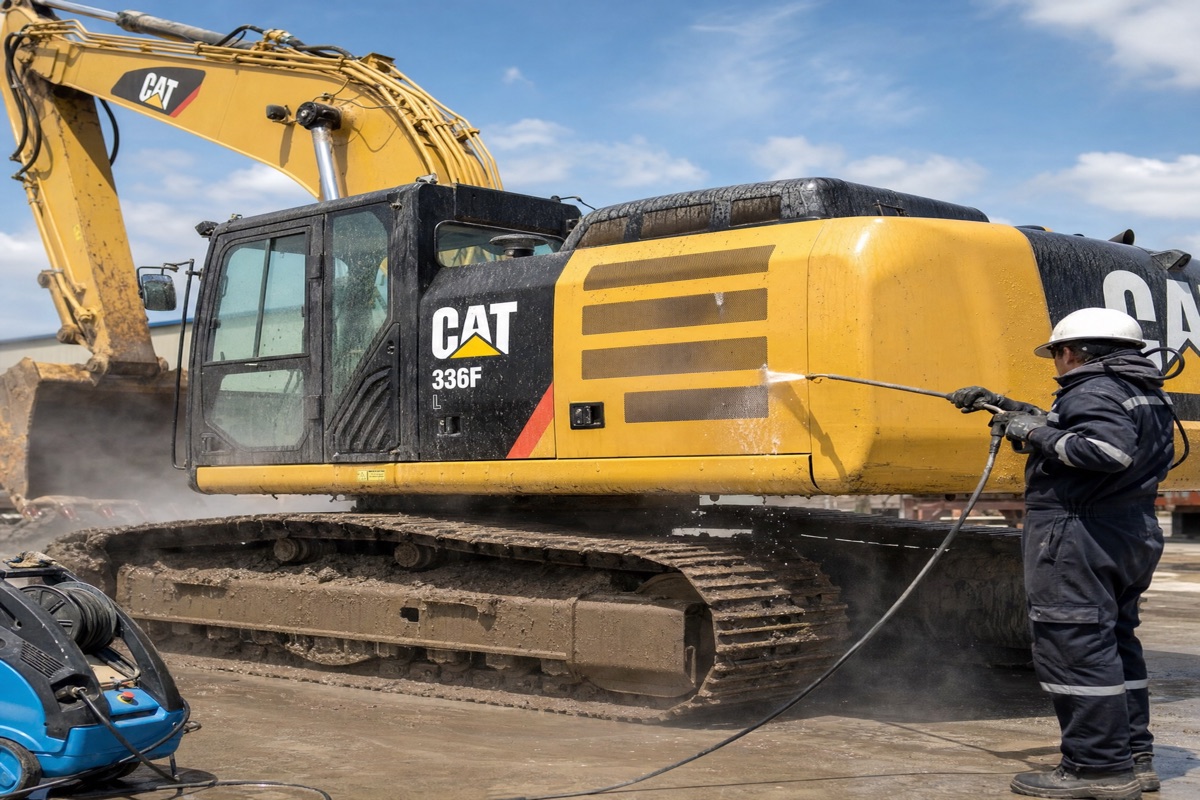 CAT excavator pressure washing Atlanta area