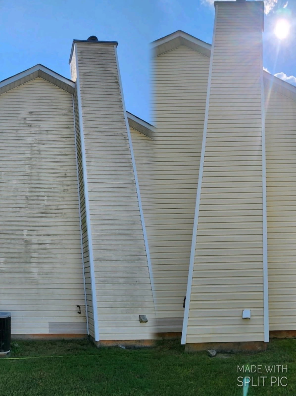 Exterior soft wash before and after Atlanta metro