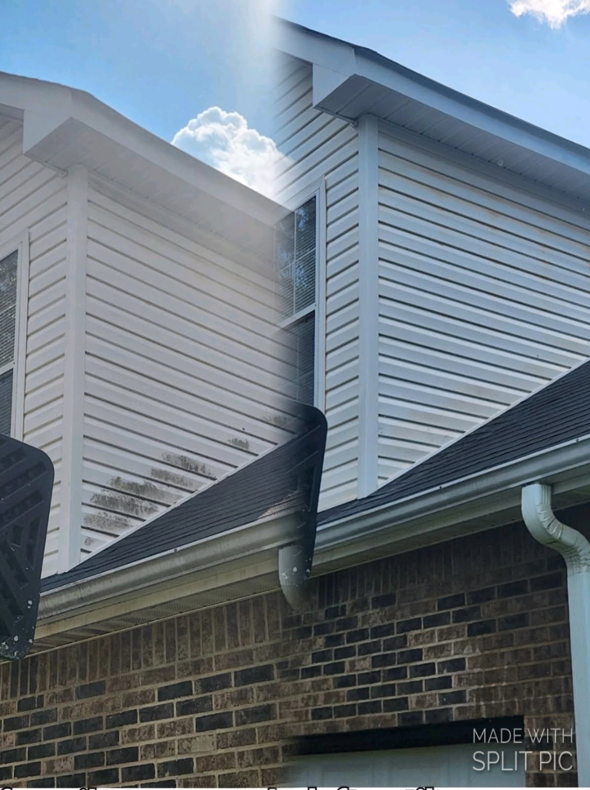 Siding and gutter cleaning before and after Buck Pressure Washing