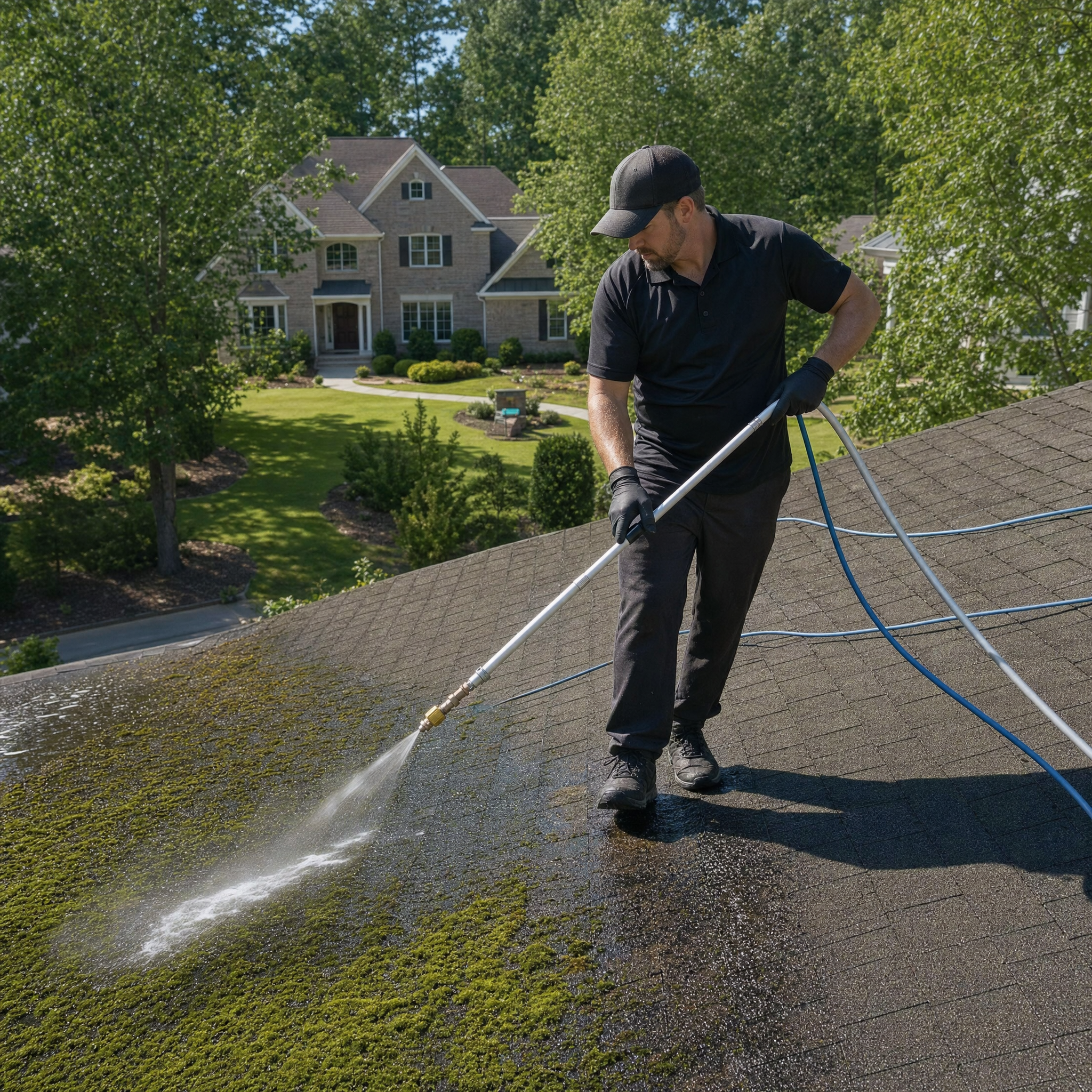 Roof soft washing Stone Mountain GA